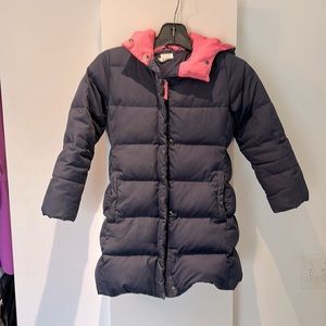 Crewcuts J.Crew Navy Down Winter Coat Navy with Pink Accents Size 8